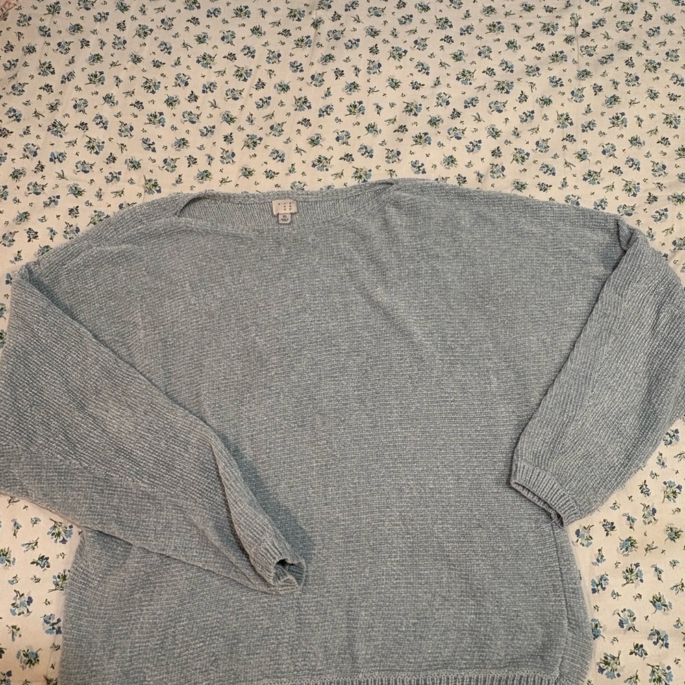 Cozy Knit Baby Blue Sweater